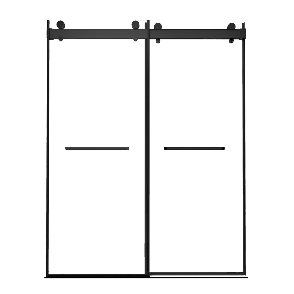 Sleek Black Frameless Sliding Shower Doors