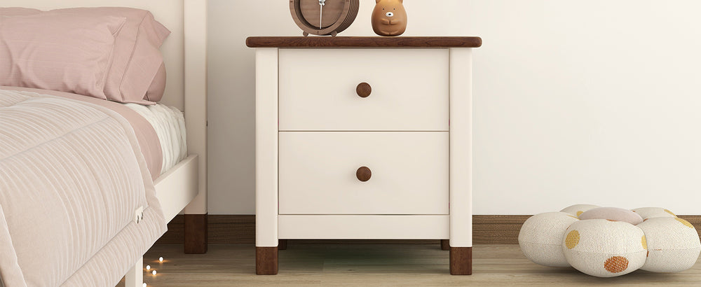 Charming Kids’ Nightstand with Two Drawers