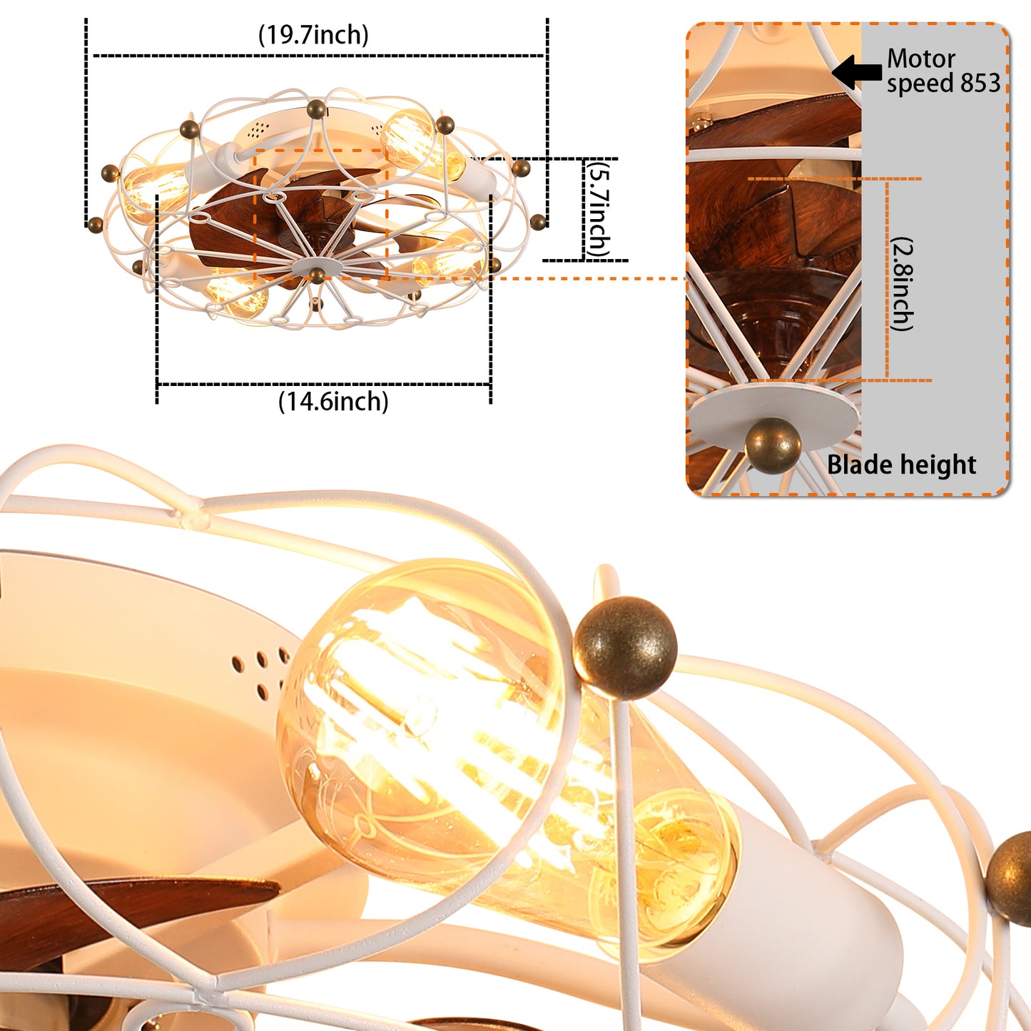 Sleek Industrial Ceiling Fan with Remote Lighting