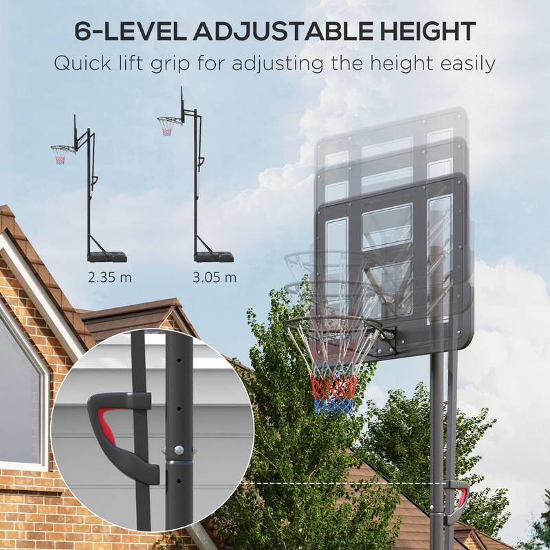 Soozier Adjustable Portable Basketball Hoop