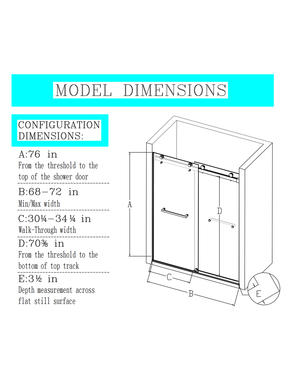 Sleek Matte Black Soft-Close Shower Door