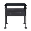Sandy Gray Glass Nightstand