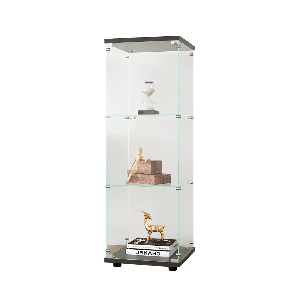 Chic Black Glass Display Cabinet