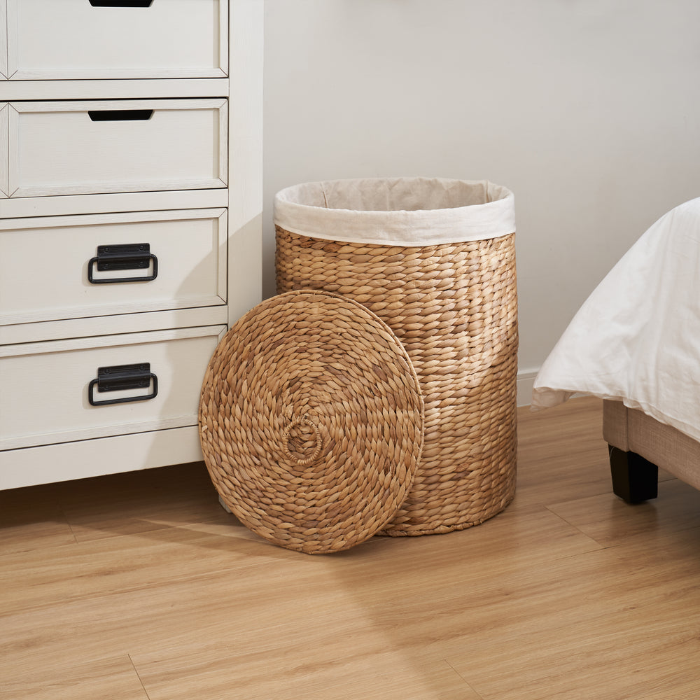 Chic Woven Laundry Basket with Lid