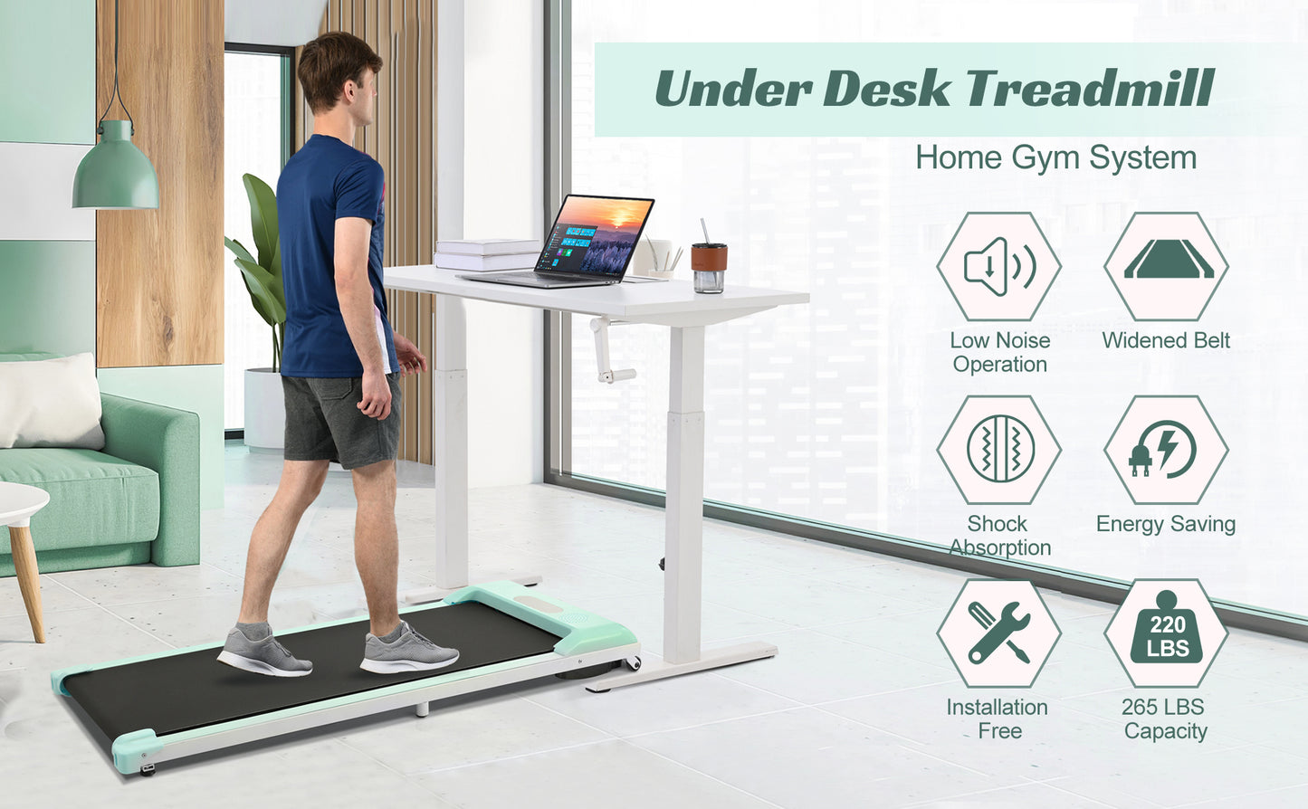 Smart Under Desk Treadmill for Home and Office Fitness