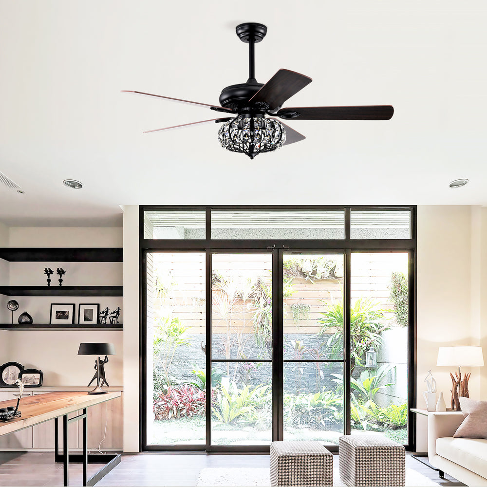 Chic Crystal Ceiling Fan with Remote Control