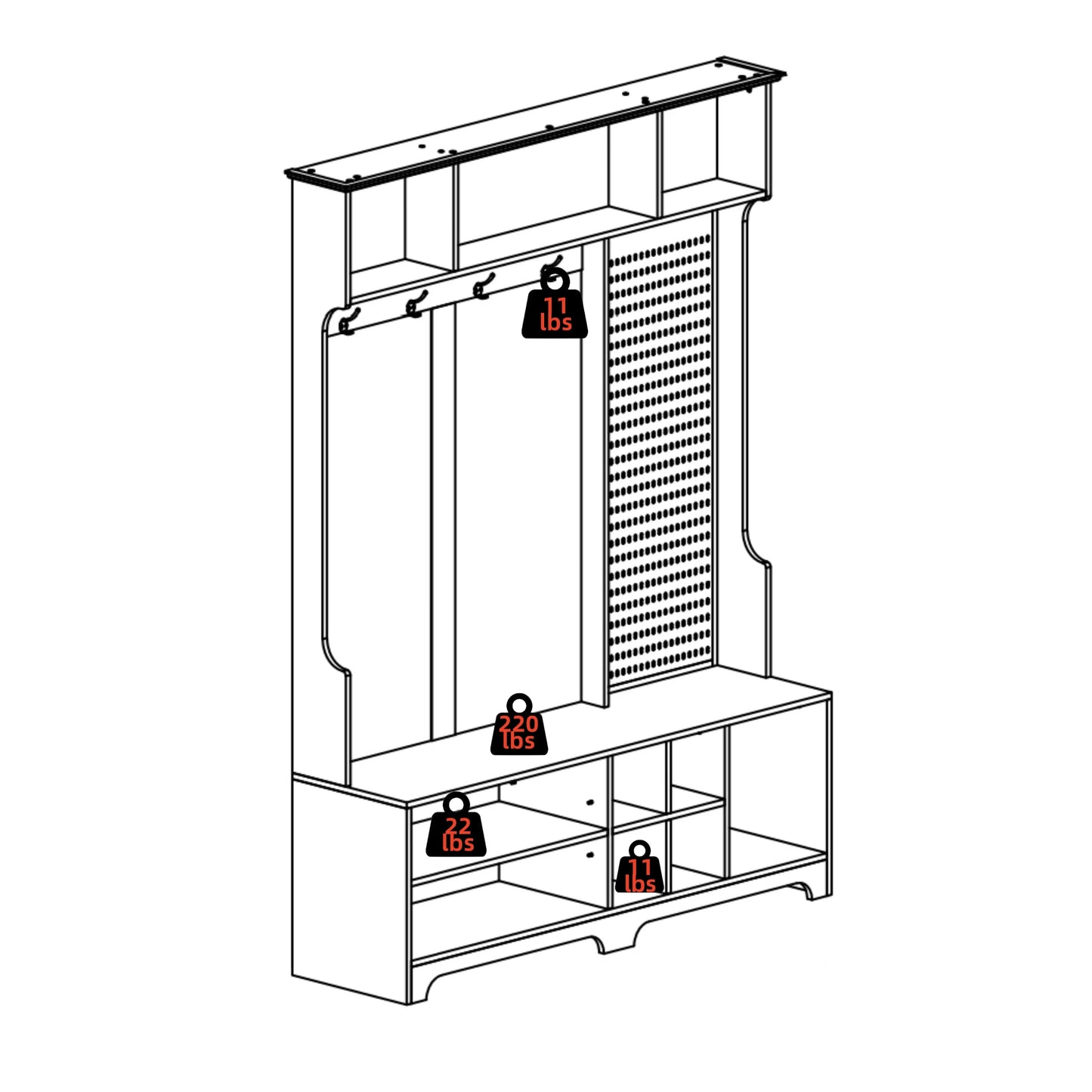 Chic Hallway Organizer with Bench & Coat Rack