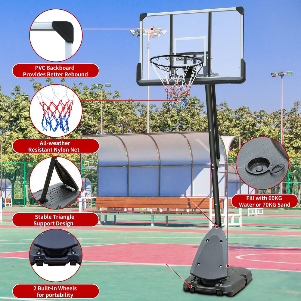 Ultimate Portable Basketball Hoop - Adjustable Height & Easy Roll!