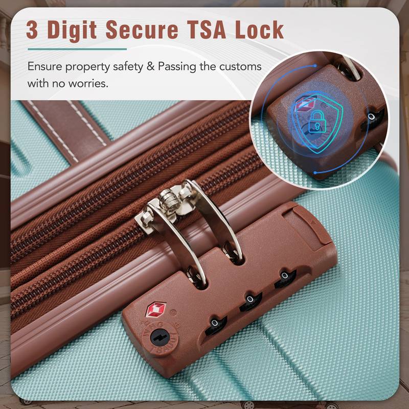 Vintage Green Spinner Suitcase with TSA Lock
