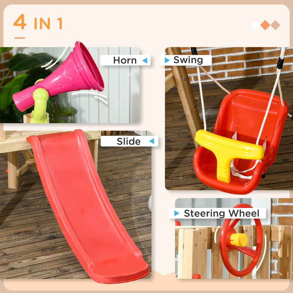 Adventure Zone: All-in-One Wooden Swing Set for Kids