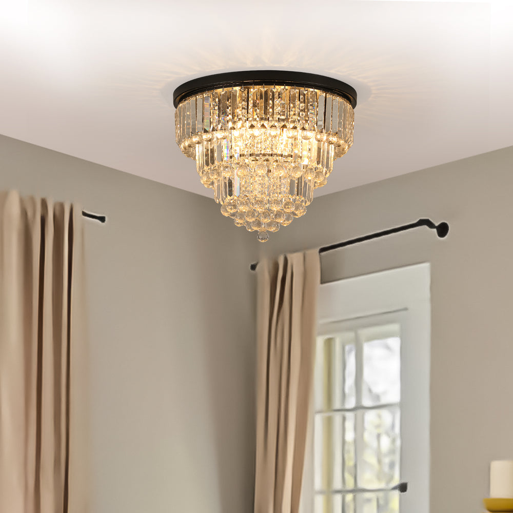 Elegant Crystal Black Chandelier