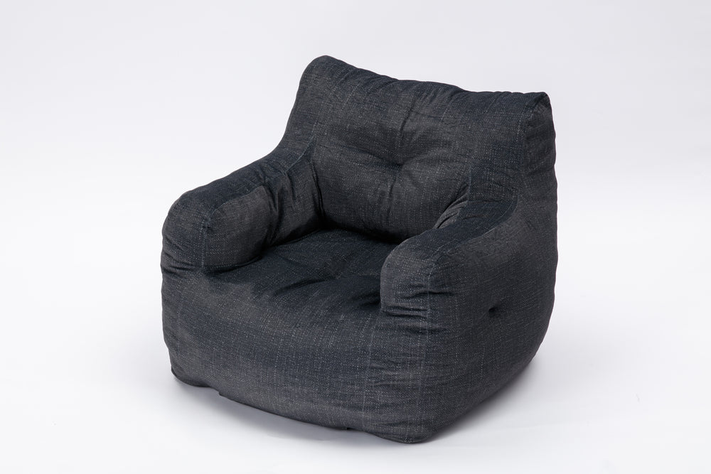 Cozy Velvet Memory Foam Bean Bag - Dark Gray