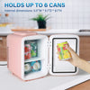 Pink Portable Mini Fridge: Cooler & Warmer for Skincare & Snacks