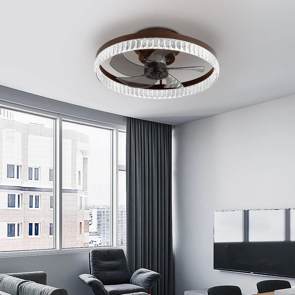 Luxe LED Ceiling Fan Chandelier with Remote