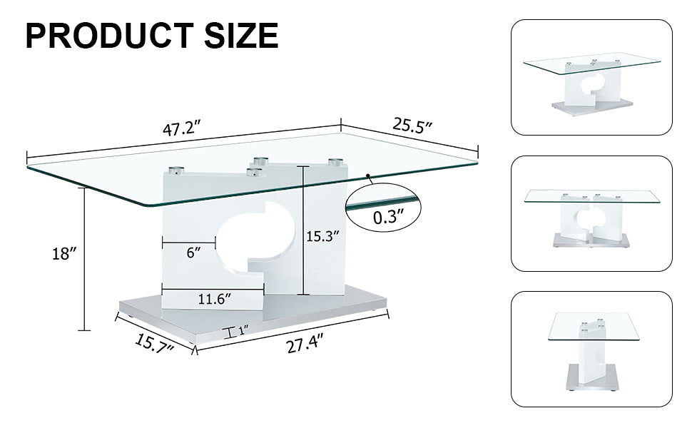 Chic Glass-Top Coffee Table