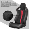 Sporty Red Racing Seats with Reclinable Design