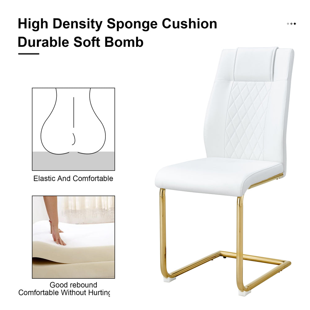 Chic Golden Leg Dining Chairs - Set of Six