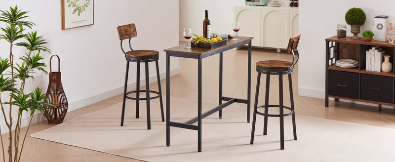 Rustic Swivel Bar Stools – Set of Two