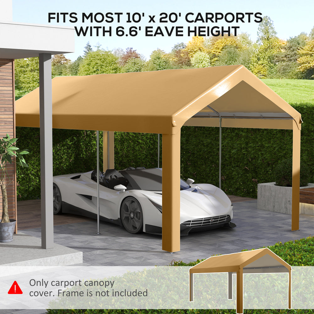 Beige Portable Carport Canopy Cover