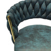 Chic Blue Swivel Bar Stools with Golden Legs - Set of Two