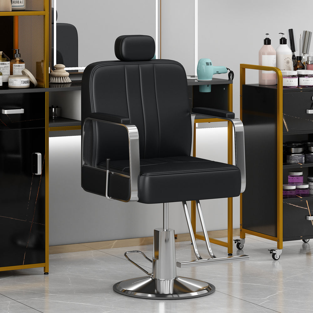 Luxury Reclining Barber & Salon Chair - Strong, Stylish & Versatile