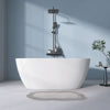 Sleek White Freestanding Soaking Tub with Pop-Up Drain