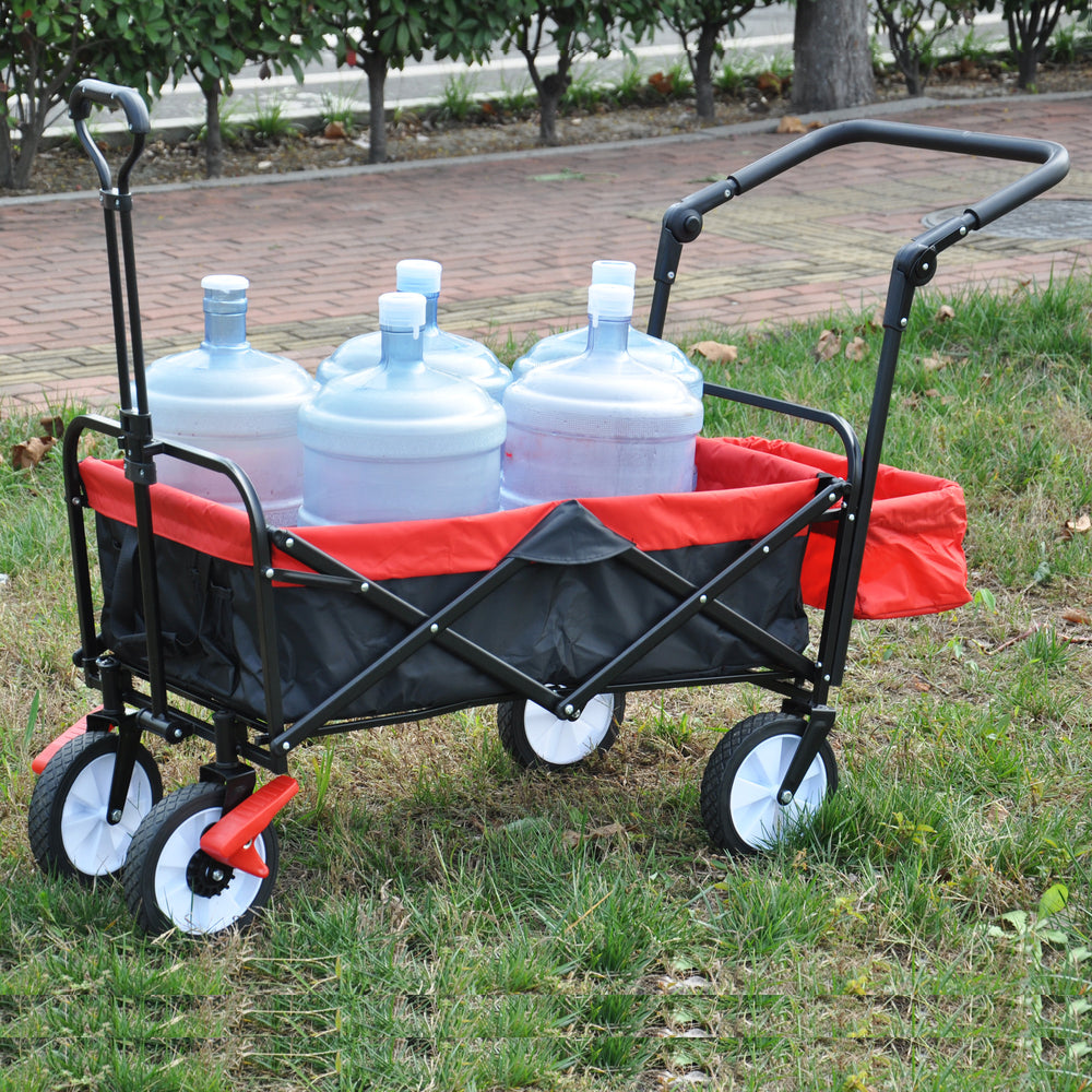 Adventure Wagon - Versatile Collapsible Cart with Drink Holder and Adjustable Handles