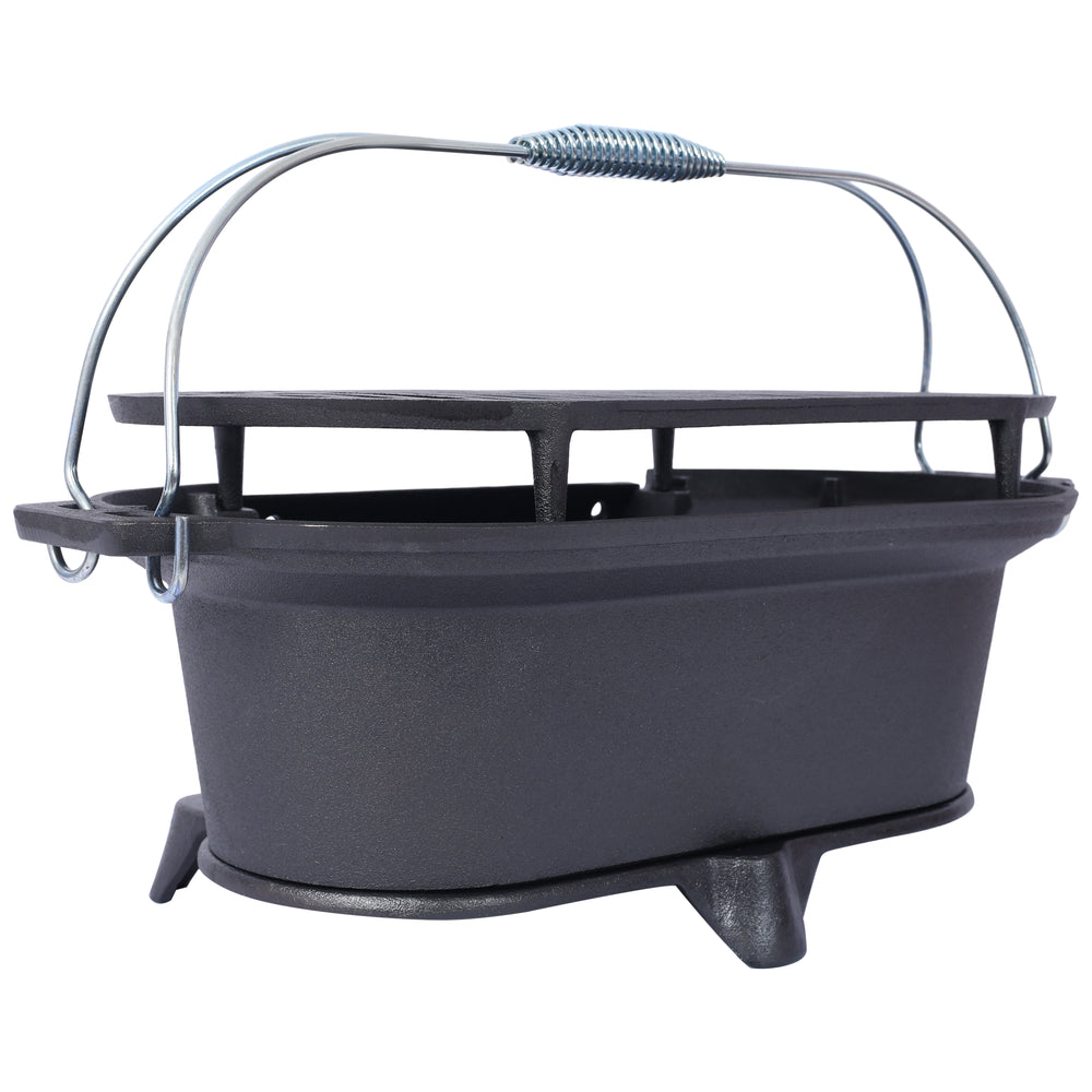 Portable Cast Iron Grill & Skillet Combo