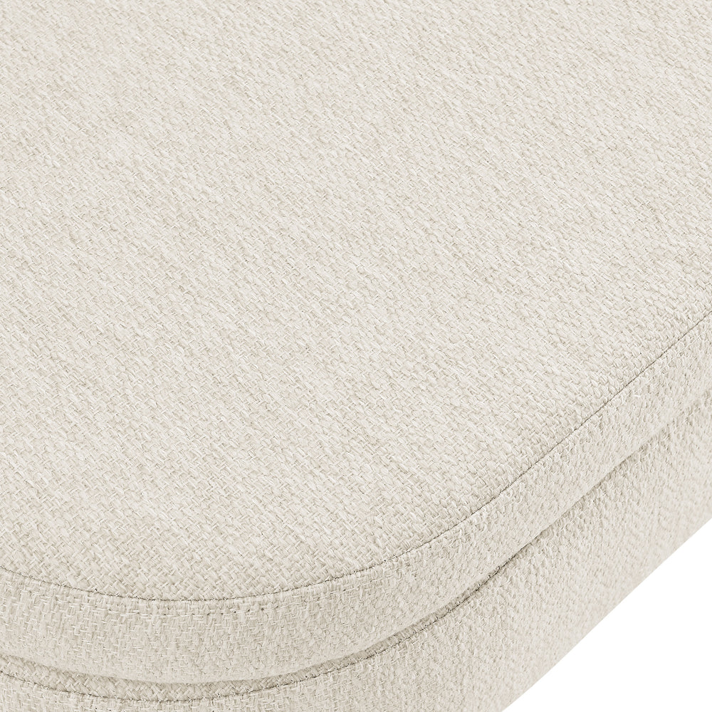 Cozy Beige Oval Storage Ottoman