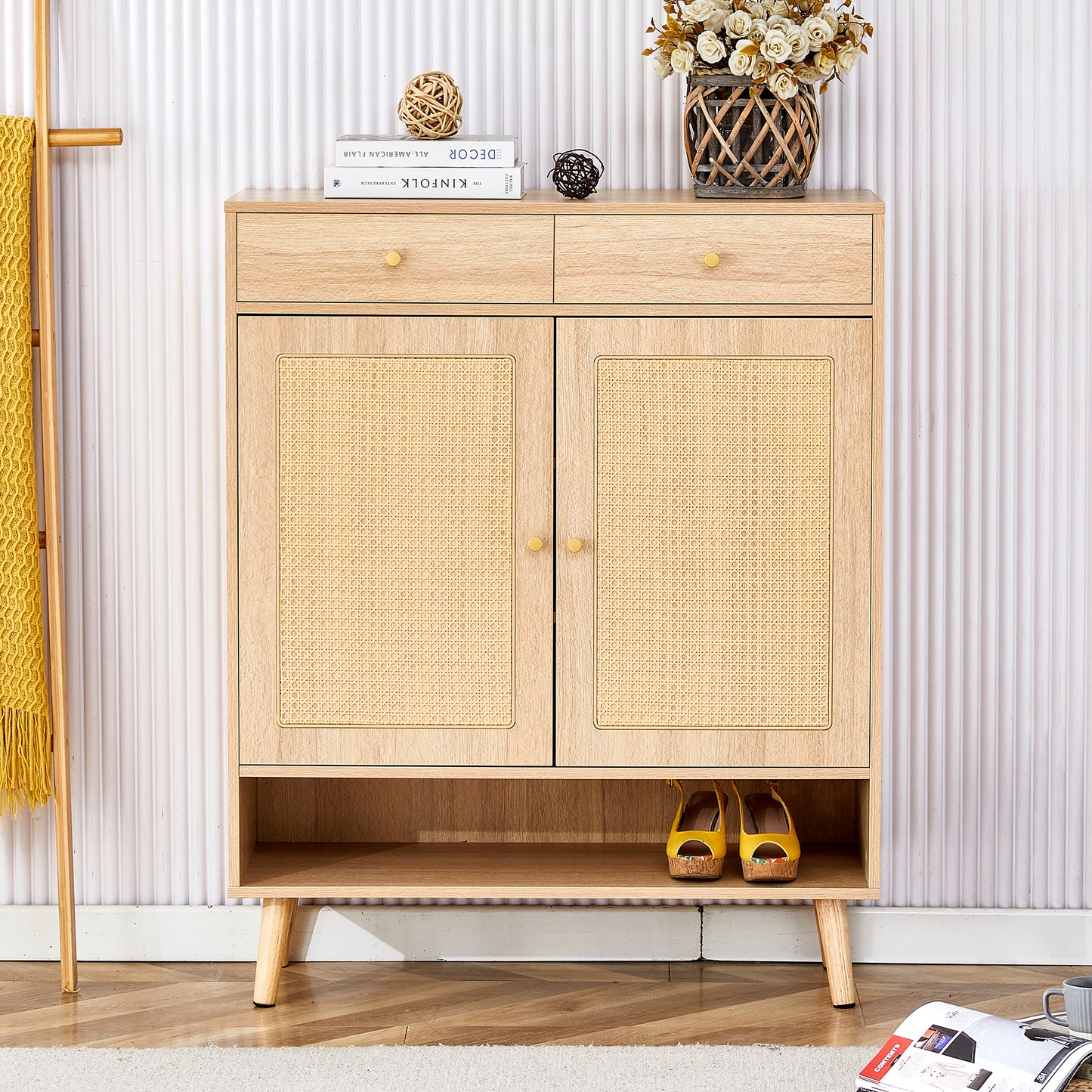 Chic Rattan Storage Cabinet