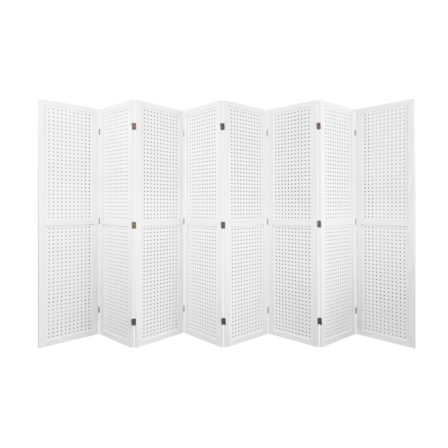 Chic White Folding Room Divider & Display Panel