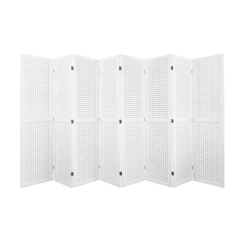 Chic White Folding Room Divider & Display Panel