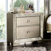 Glamorous Gray Nightstand with Antique Mirror Accents