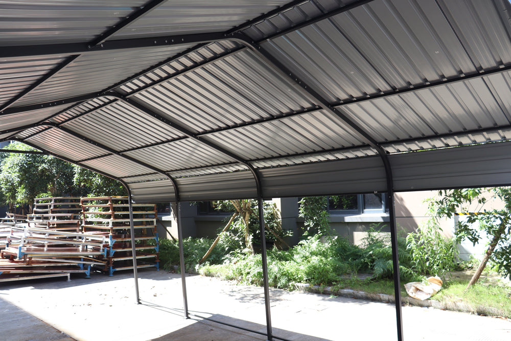 Heavy-Duty Galvanized Metal Carport - Outdoor Storage Canopy for Cars, Boats, and Trucks