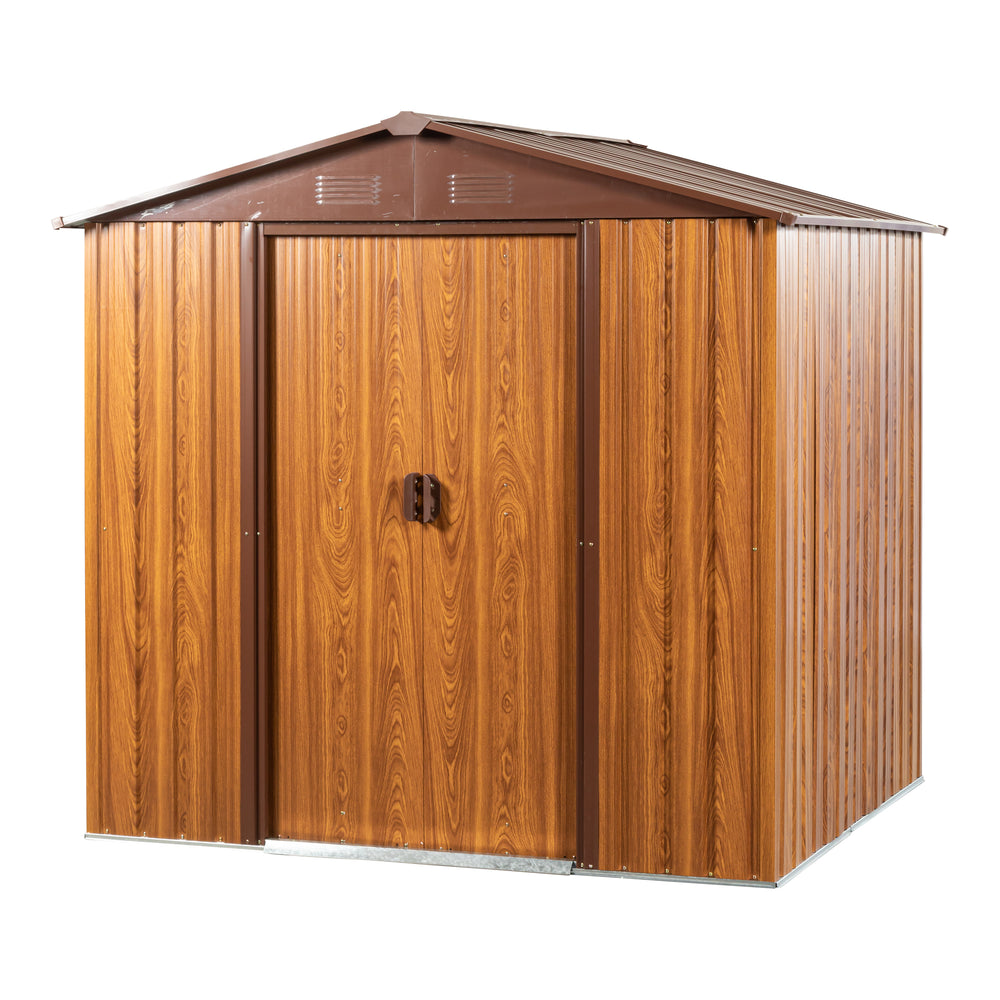 Woodgrain Charm Metal Shed