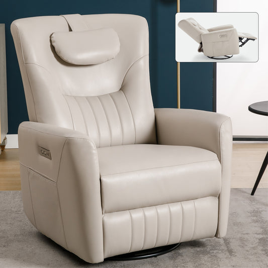 Cozy Comfort Power Recliner with Lumbar Support & USB Charging