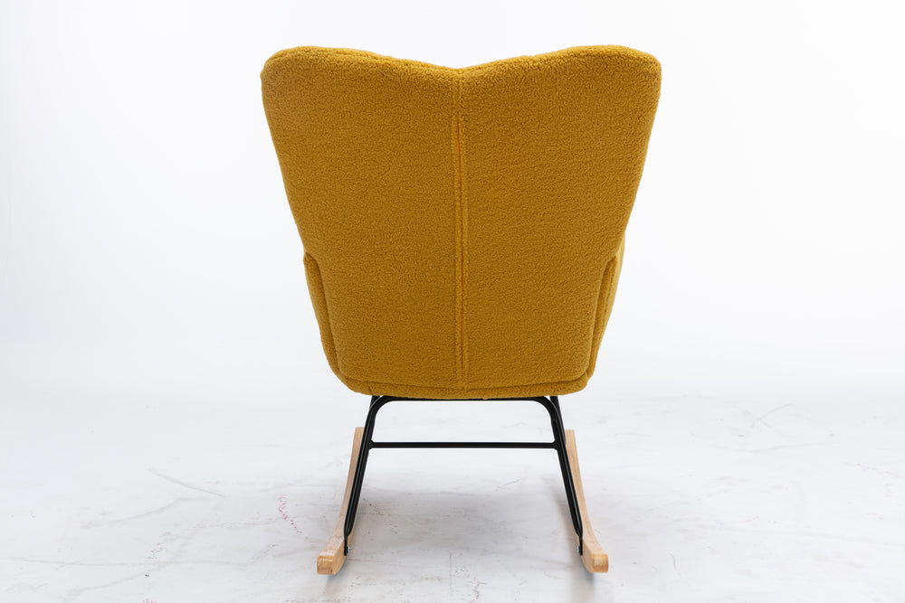 Cozy Yellow Mid-Century Rocking Chair