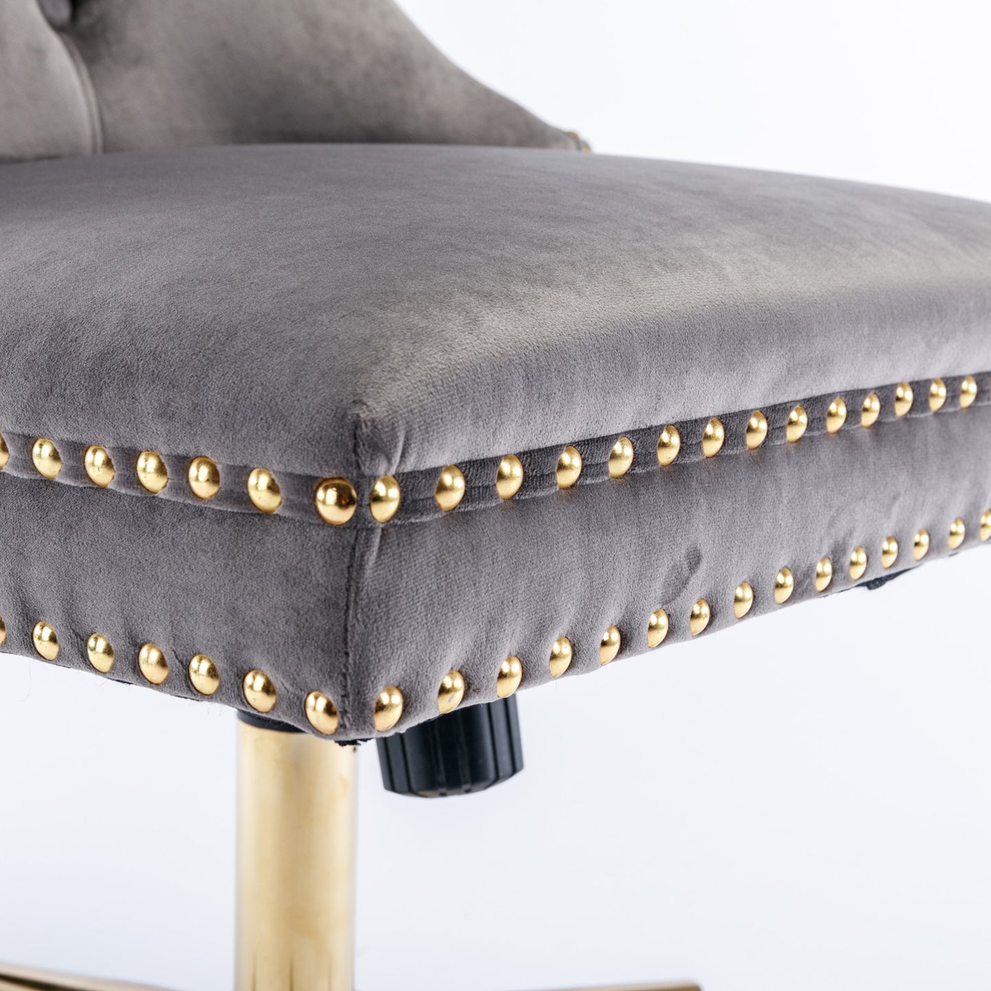 Velvet Luxe Office Chair with Gold Base