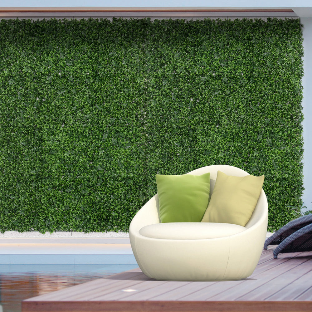 Lush Green Boxwood Wall Panel - UV-Protected Privacy for Any Space