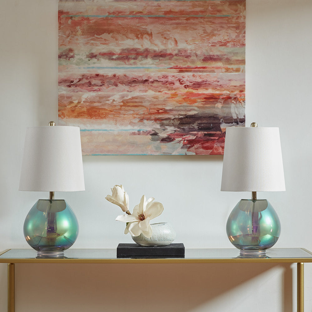 Luminous Iridescent Glass Lamp