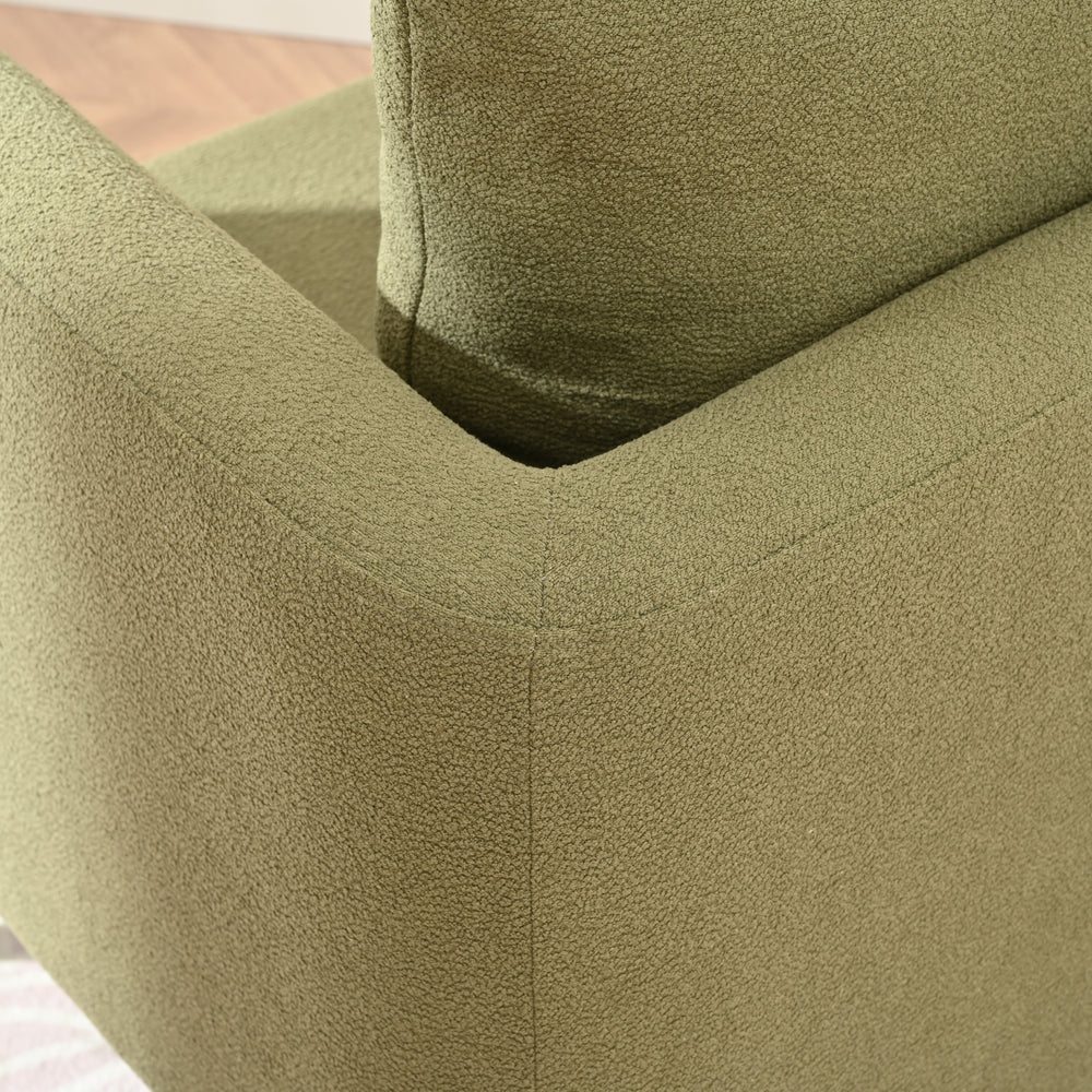 Olive Green Modern Barrel Chair