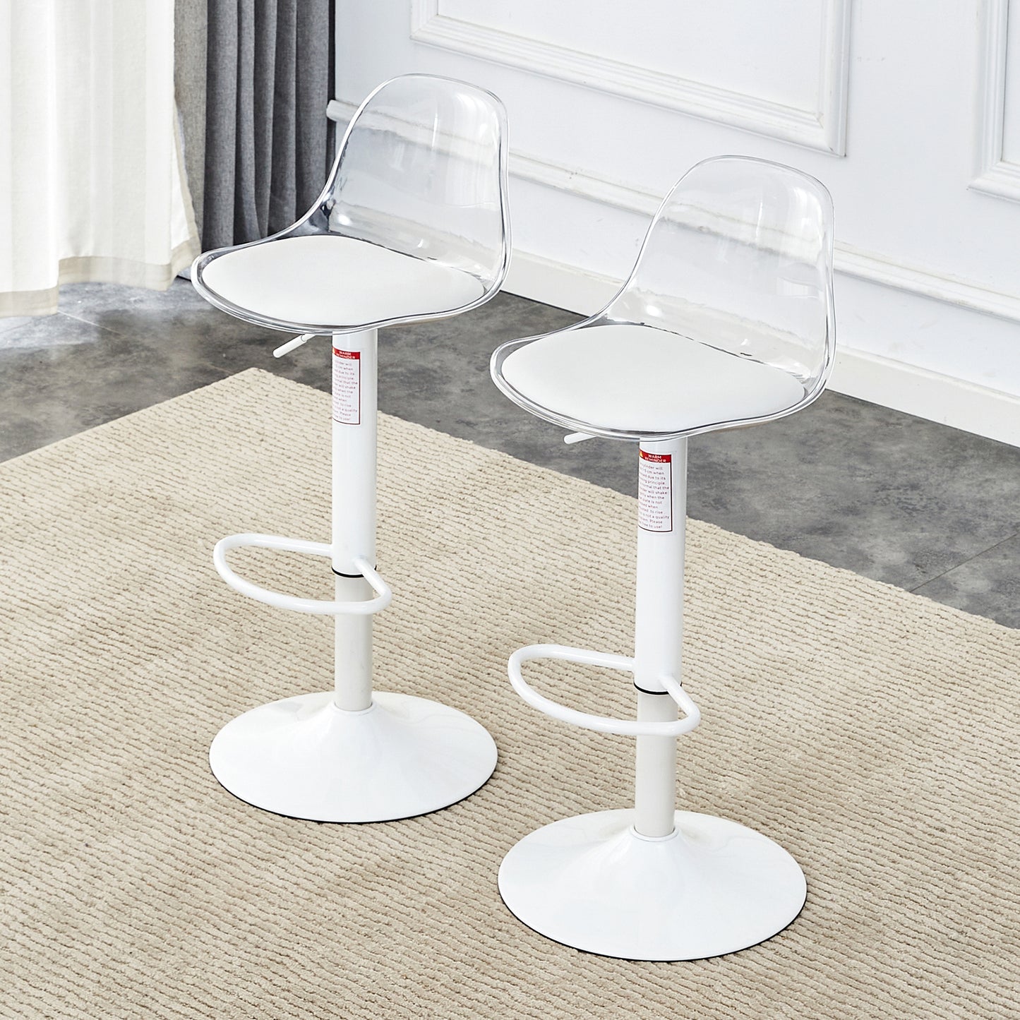 Sleek Spin & Lift Bar Stools – Set of 2