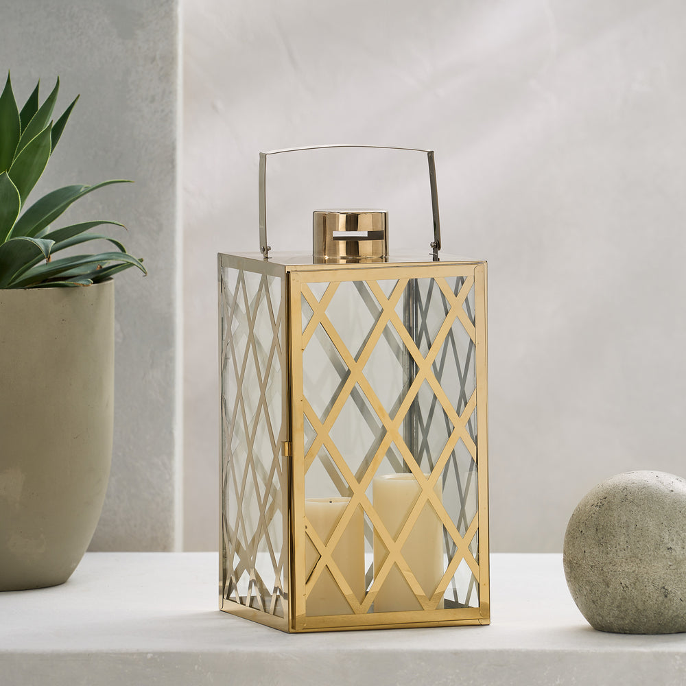 Shimmering Stainless Steel Lantern