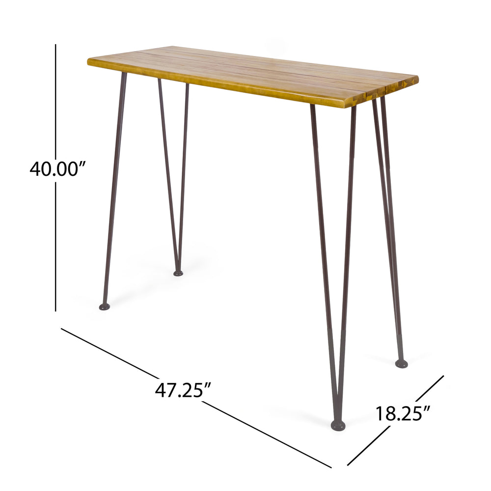 Denali Wood & Metal Bar Table