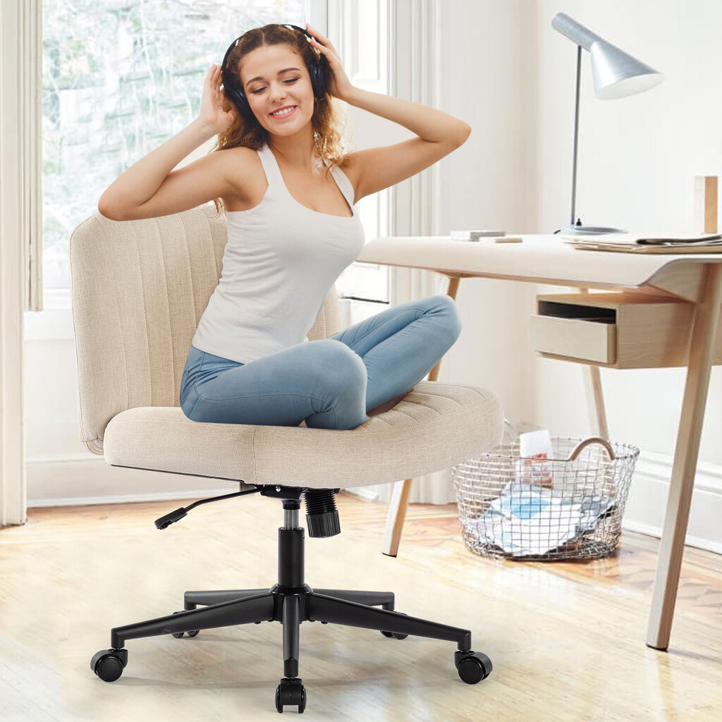 Chic Rolling Office Chair with Swing Backrest