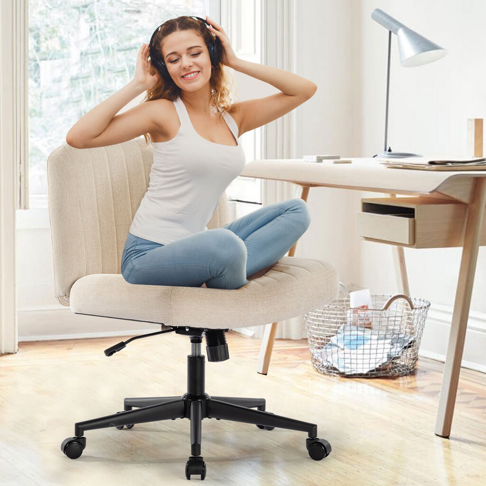 Chic Rolling Office Chair with Swing Backrest