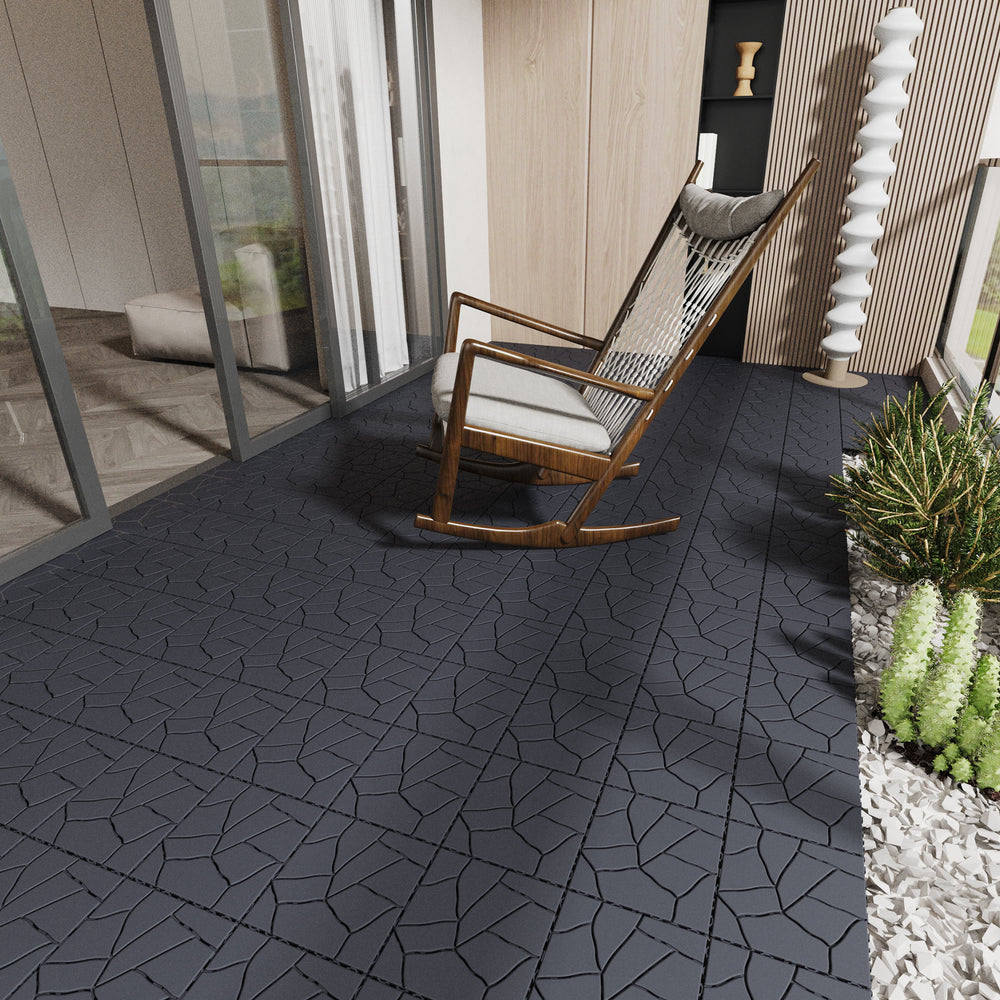 Cozy Stone Patio Tiles - Easy Interlocking Decking for Outdoors