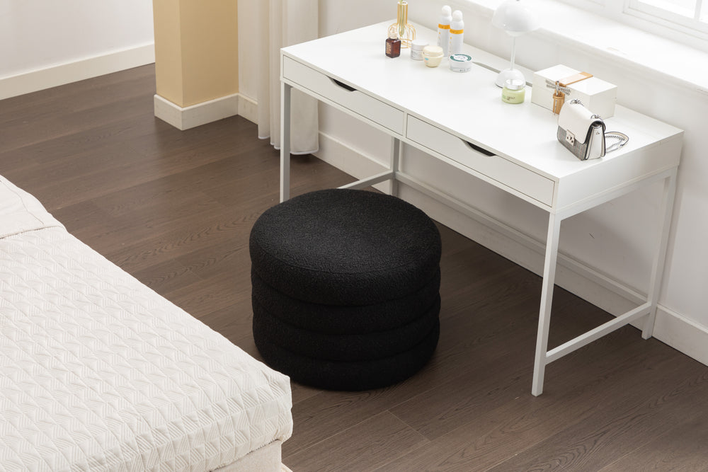 Stylish Black Storage Ottoman