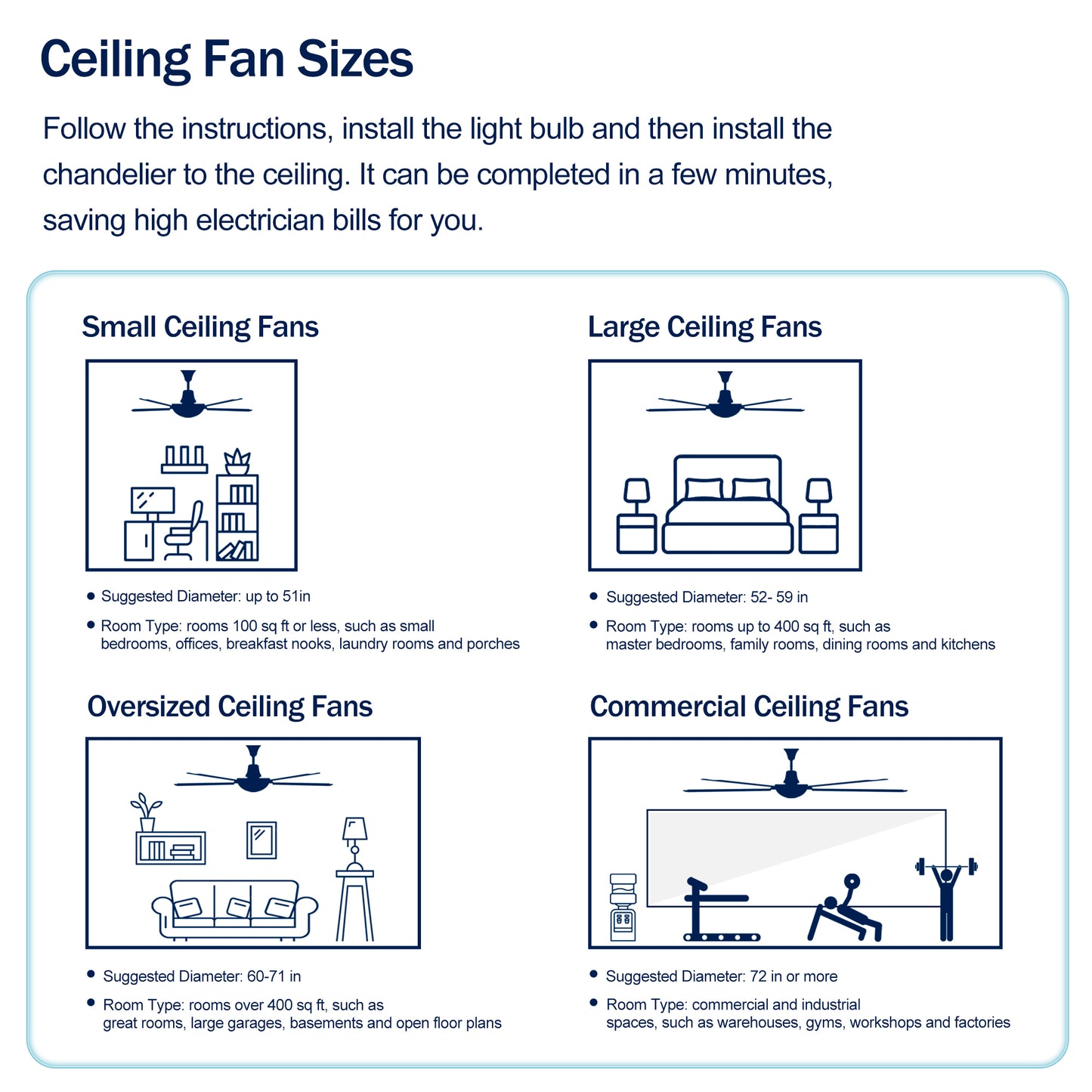 Sleek Matte Black Ceiling Fan with Remote and Optional Glass Shade