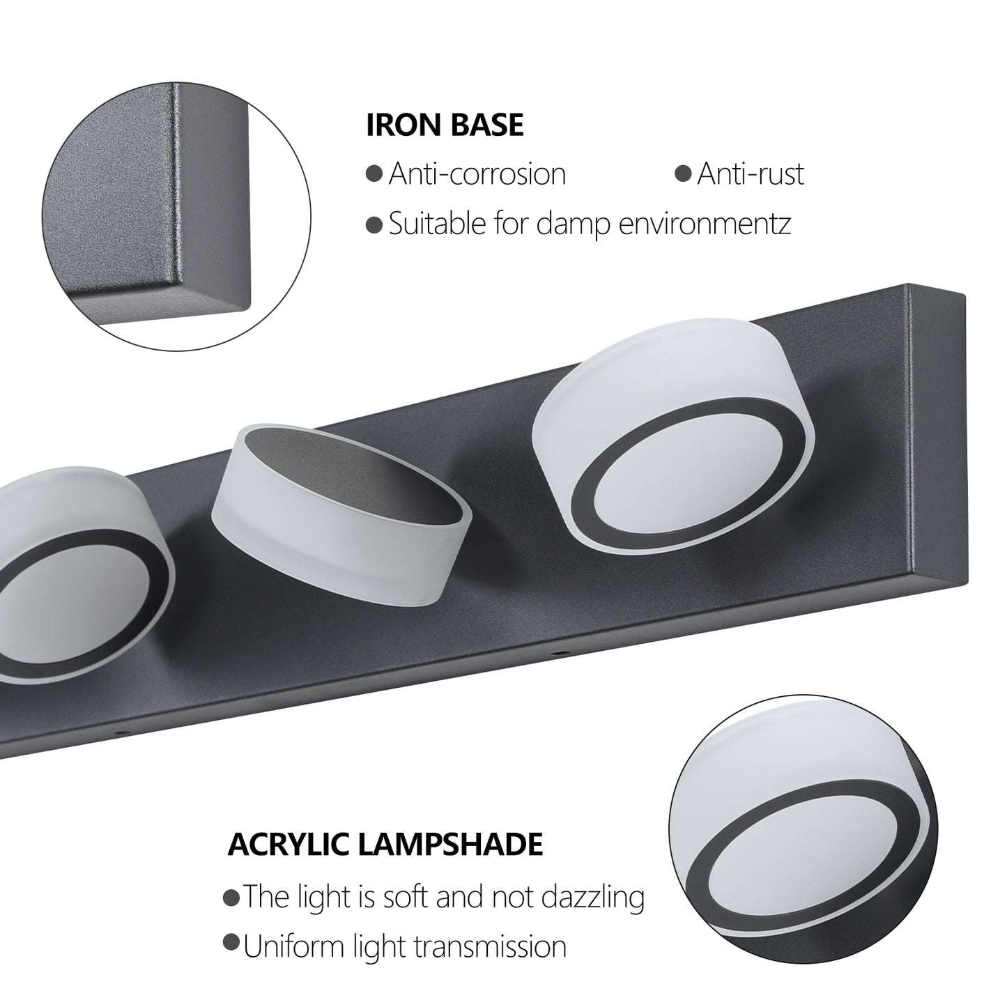 Sleek Black LED Vanity Lights for a Modern Bath